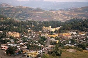 Gondar Photo Mug Collection: Aerial view of the town taken from Goha Hotel, Gondar, Ethiopia, Africa