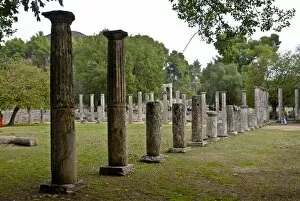 Columns Collection: The ancient town of Olympia, UNESCO World Heritage Site, Peloponnese, Greece, Europe