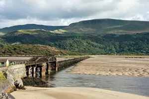 James Bayes Photographic Print Collection: Barmouth Bridge (Viaduct), largely wooden construction, on Cambrian Coast Railway