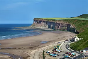 North Yorkshire Collection: Beach and Huntcliff at Saltburn by the Sea, Redcar and Cleveland, North Yorkshire, Yorkshire