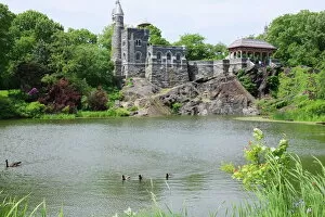 Central Park Pillow Collection: Belvedere Castle and Turtle Pond, Central Park, Manhattan, New York City