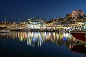 Typically Spanish Collection: Benalmadena Puerto Marina at night, located between the Costa Del Sol beach resorts of