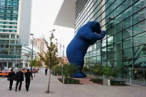 Street art Poster Print Collection: Big blue bear at Colorado Convention Center, Denver, Colorado, United States of America