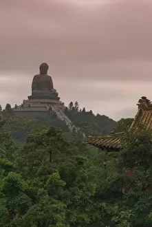 Huge Collection: The Big Buddha statue, Po Lin Monastery, Lantau Island, Hong Kong, China, Asia
