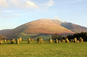 Cultural festivals and traditions Metal Print Collection: Blencathra from Castlerigg Stone Circle, Keswick, Lake District National Park, Cumbria, England