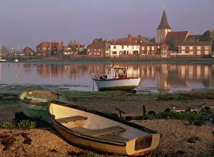 Chichester Collection: Boats in Bosham from across the tidal creek in early morning