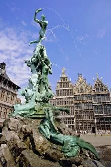 Town Square Collection: Brabo Statue, Antwerp, Belgium