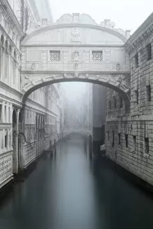Black And White Collection: Bridge of Sighs in the fog, winter, Venice, UNESCO World Heritage Site, Veneto, Italy