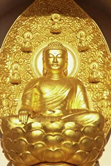 Gilded Collection: Buddha in the Peace Pagoda, Battersea Park, London, England, United Kingdom, Europe