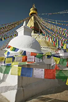 Cloudless Collection: Buddhist stupa known as Boudha at Bodhanath, Kathmandu, Nepal