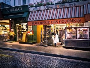 Pavement Collection: Butcher in Montmartre, Paris, France, Europe