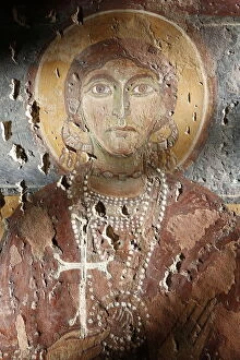 Images Dated 20th July 2012: Byzantine fresco of Santa Sophia in Santa Maria della Croce church, Casarano, Lecce