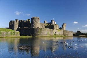 Architectural heritage Collection: Caerphilly Castle, Cardiff, Wales, UK