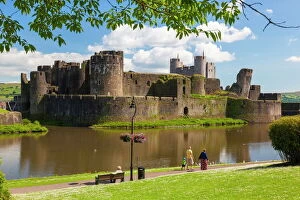 Castles Premium Framed Print Collection: Caerphilly Castle, Gwent, Wales, United Kingdom, Europe