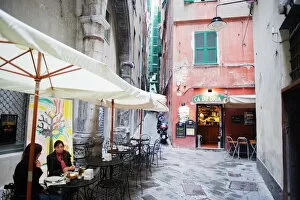 Genoa Canvas Print Collection: Cafe and bar in side street, Genoa (Genova), Liguria, Italy, Europe