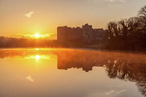 Monuments and landmarks Premium Framed Print Collection: Carew Castle sunrise, Pembrokeshire, Wales, United Kingdom, Europe