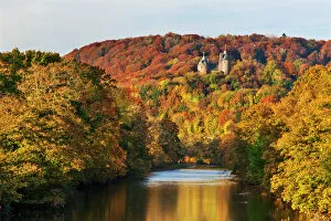 Centuries-old festivities Poster Print Collection: Castle Coch (Castell Coch) (The Red Castle) in autumn, Tongwynlais, Cardiff, Wales