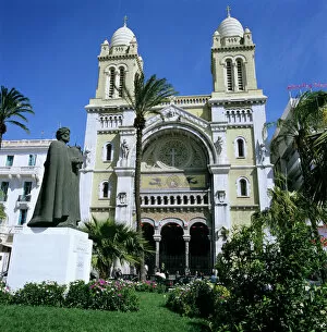 Tunis Collection: The Cathedral along Avenue Bourguiba, Tunis, Tunisia, North Africa, Africa