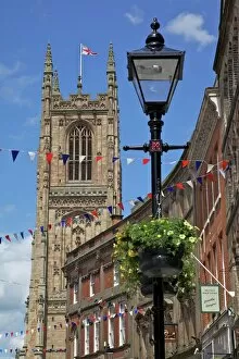Derby Photographic Print Collection: Cathedral and lamp post, Derby, Derbyshire, England, United Kingdom, Europe