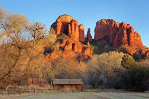 Fence Collection: Cathedral Rock at Red Rock Crossing, Sedona, Arizona, United States of America, North America