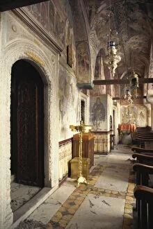 Religious Architecture Collection: Church, Monastery of St. John, Patmos, Dodecanese, Greek Islands, Greece, Europe