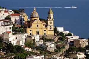 Villages Jigsaw Puzzle Collection: The church San Gennaro, Praiano, Amalfi Coast, UNESCO World Heritage Site