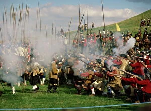 Gun Fire Collection: Civil War re-enactment by the Sealed Knot, near site of Edgehill, Warwickshire