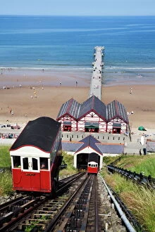Steep Collection: Cliff Tramway and the Pier at Saltburn by the Sea, Redcar and Cleveland, North Yorkshire