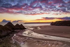 Related Images Collection: Three Cliffs Bay, Gower, Wales, United Kingdom, Europe