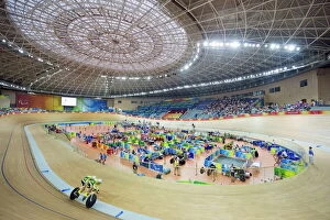 Cycling Jigsaw Puzzle Collection: Cycling event during the 2008 Paralympic Games at Laoshan Velodrome, Beijing, China, Asia