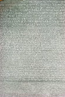 Ancient civilizations Collection: Detail, Rosetta Stone, British Museum, London, England, United Kingdom, Europe