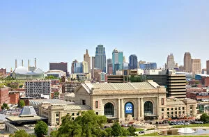 Water Feature Collection: Downtown skyline of Kansas City and Union Station, Kansas City, Missouri, United States