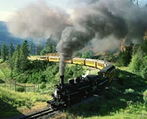 Colorado Collection: Durango and Silverton vintage steam engine, Hermosa, Colorado, United States of America