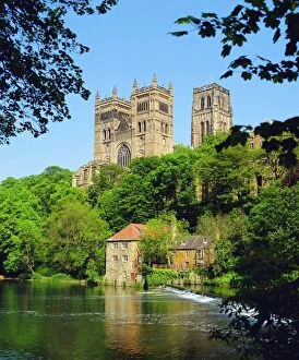 Religious Images Mouse Mat Collection: Durham Cathedral from River Wear, County Durham, England