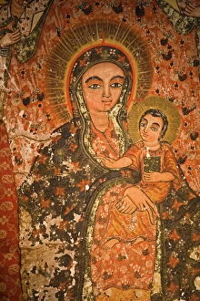 Art Work Collection: Early 12th Century Frescoes in Bet Maryam, St. Marys Church, Lalibela