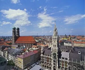 City Hall Collection: Elevated View of Frauenkirche, Munich, Germany