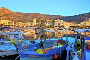 Moored Collection: Elounda Harbour, Elounda, Crete, Greek Islands, Greece, Europe