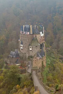 Medieval architecture Pillow Collection: Eltz Castle in autumn, Rheinland-Pfalz, Germany, Europe