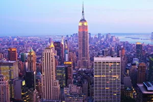 Empire State Building Collection: Empire State Building and Manhattan cityscape at dusk, New York City, New York