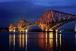 Related Images Collection: Forth railway bridge at night