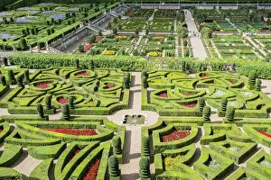 Indre Jigsaw Puzzle Collection: The gardens of Villandry castle from above, Villandry, UNESCO World Heritage Site