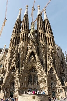 Famous Place Collection: Gaudis Cathedral of La Sagrada Familia, still under construction, UNESCO World Heritage Site