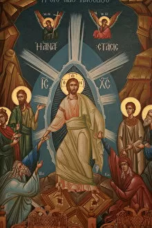 Paintings Metal Print Collection: Greek Orthodox icon of Christs resurrection, Thessalonica, Macedonia, Greece, Europe