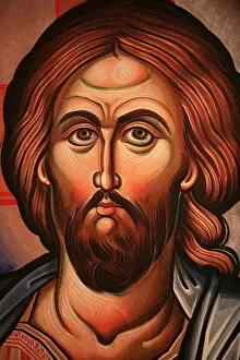 Paintings Poster Print Collection: Greek Orthodox icon depicting Christ, Thessaloniki, Macedonia, Greece, Europe