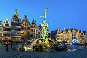 Water Feature Collection: The Grote Markt in the historic centre, Antwerp, Belgium, Europe