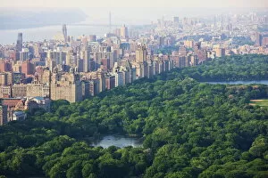 Central Park Pillow Collection: High angle view of Central Park and the Upper West Side, Manhattan, New York City