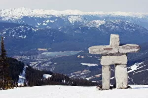 Related Images Jigsaw Puzzle Collection: An Inuit Inukshuk stone statue, Whistler mountain resort, venue of the 2010 Winter Olympic Games