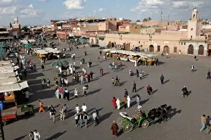 Africa Pillow Collection: Jemaa el Fna Square, Medina, Marrakesh, Morocco, North Africa, Africa
