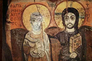 Interior Collection: Jesus and Menas in a 6th century icon from Bawit in Middle Egypt