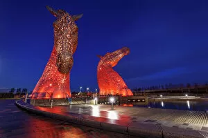 Contemporary art Collection: The Kelpies at the entrance to the Forth and Clyde Canal at Helix Park, Falkirk